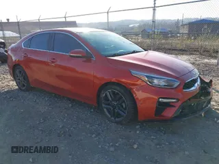 2019 Kia Forte EX with VIN 3KPF54AD7KE070948, listed as a IAAI auction lot 41982763 with 104,915 mi miles. Bid and sale history available at carsss.com. Image 1.