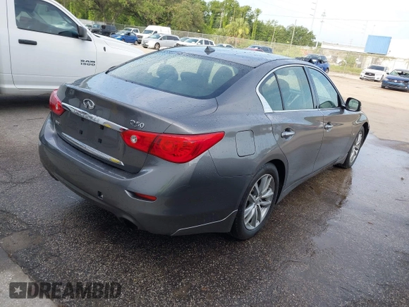 2014 Infiniti Q50 Sport with VIN JN1BV7AR5EM700230, listed as a IAAI auction lot 42445133 with 195,055 mi miles and . Bid and sale history available at DreamBid. Image 4.