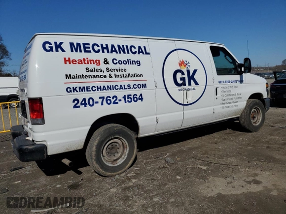 2014 Ford Econoline Cargo Commercial with VIN 1FTNE2EW9EDA72220, listed as a Copart auction lot 50025115 with 270,630 mi miles and Salvage Title. Bid and sale history available at DreamBid. Image 3.