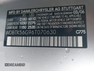 2006 Mercedes-Benz CLK 350 z VIN WDBTK56G96T070630, wystawiony jako IAAI lot #42333646 z przebiegiem 117 576 mil mil oraz . Historia ofert i sprzedaży dostępna na DreamBid. Obrazek 9.
