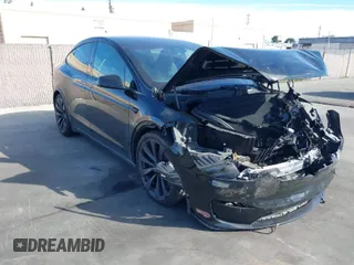 2022 Tesla Model X with VIN 7SAXCBE56NF330162, listed as a IAAI auction lot 41690195 with 37,954 mi miles. Bid and sale history available at carsss.com. Image 1.