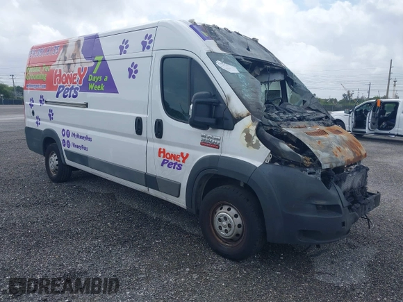 2018 Ram ProMaster Cargo with VIN 3C6URVJG1JE119854, listed as a IAAI auction lot 41091428 with Not Provided miles. Bid and sale history available at carsss.com. Image 1.