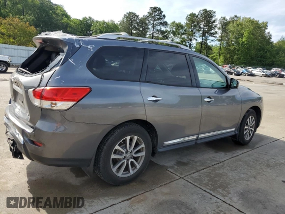 2015 Nissan Pathfinder SL with VIN 5N1AR2MNXFC677846, listed as a Copart auction lot 56226225 with 105,108 mi miles and Salvage title. Bid and sale history available at DreamBid. Image 3.