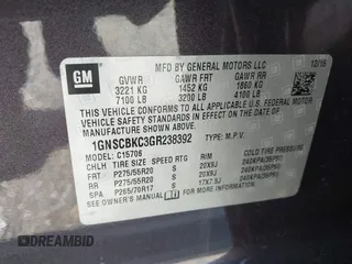 2016 Chevrolet Tahoe LT z VIN 1GNSCBKC3GR238392, wystawiony jako IAAI lot #41443009 z przebiegiem 95 163 mil mil oraz . Historia ofert i sprzedaży dostępna na DreamBid. Obrazek 9.