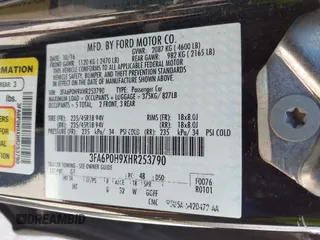 2017 Ford Fusion SE with VIN 3FA6P0H9XHR253790, listed as a IAAI auction lot 41838336 with 116,973 mi miles. Bid and sale history available at carsss.com. Image 9.