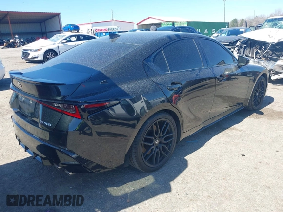 2023 Lexus IS 500 F Sport Performance z VIN JTHAP1D25P5003215, wystawiony jako IAAI lot #41709746 z przebiegiem 20 585 mil mil oraz . Historia ofert i sprzedaży dostępna na DreamBid. Obrazek 4.