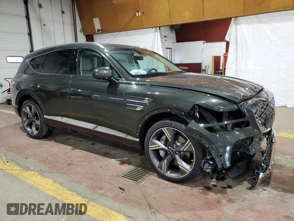 2025 Genesis GV80 Prestige z VIN KMUHEESC4SU250360, wystawiony jako Copart lot #55827155 z przebiegiem 3 214 mil mil oraz Szkoda całkowita • Salvage title. Historia ofert i sprzedaży dostępna na DreamBid. Obrazek 4.
