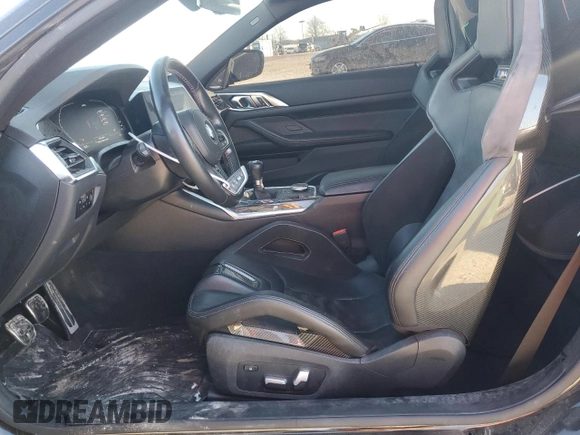 2021 BMW M4 with VIN WBS53AZ01MCG42345, listed as a Copart auction lot 81994184 with 38,071 mi miles and Salvage Title. Bid and sale history available at carsss.com. Image 7.