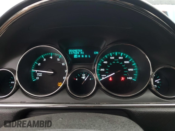 2014 Buick Enclave Leather with VIN 5GAKRBKD5EJ182453, listed as a Copart auction lot 47258225 with 117,424 mi miles and Salvage Title. Bid and sale history available at carsss.com. Image 9.