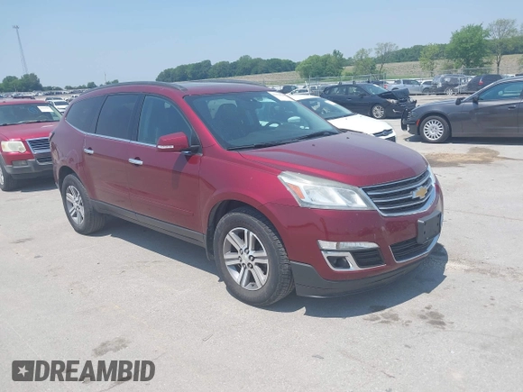 2015 Chevrolet Traverse LT z VIN 1GNKVHKD2FJ241884, wystawiony jako IAAI lot #42452598 z przebiegiem 194 214 mil mil oraz . Historia ofert i sprzedaży dostępna na DreamBid. Obrazek 1.