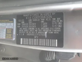 2023 Kia Sorento Hybrid EX with VIN KNDRHDLG7P5176086, listed as a Copart auction lot 48714895 with 36,494 mi miles and Salvage Title. Bid and sale history available at carsss.com. Image 15.