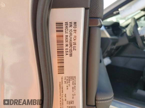 2024 Jeep Grand Cherokee Laredo с VIN 1C4RJHAG0RC123789, выставлен на аукционе Copart как лот 74106504 с пробегом Не указан миль и Списание • Salvage title. История ставок и продаж доступна на DreamBid. Изображение 15.