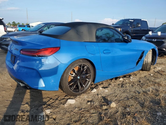 2021 BMW Z4 sDriveM40i with VIN WBAHF9C07MWX29534, listed as a Copart auction lot 73857274 with 0 mi miles and Salvage Title. Bid and sale history available at carsss.com. Image 3.