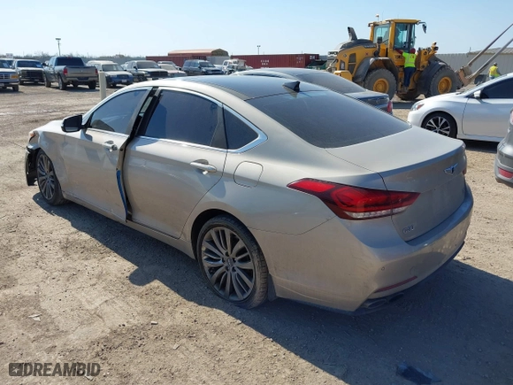 2015 Hyundai Genesis 5.0L with VIN KMHGN4JF3FU079042, listed as a IAAI auction lot 41696557 with 119,939 mi miles. Bid and sale history available at carsss.com. Image 3.