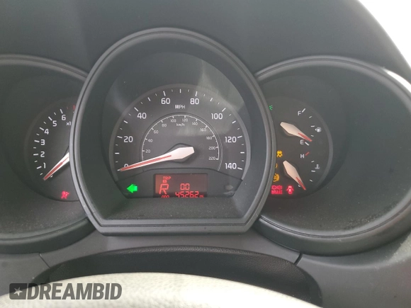 2015 Kia Rio LX with VIN KNADM4A33F6521898, listed as a Copart auction lot 47700235 with 45,262 mi miles and Salvage Title. Bid and sale history available at carsss.com. Image 9.