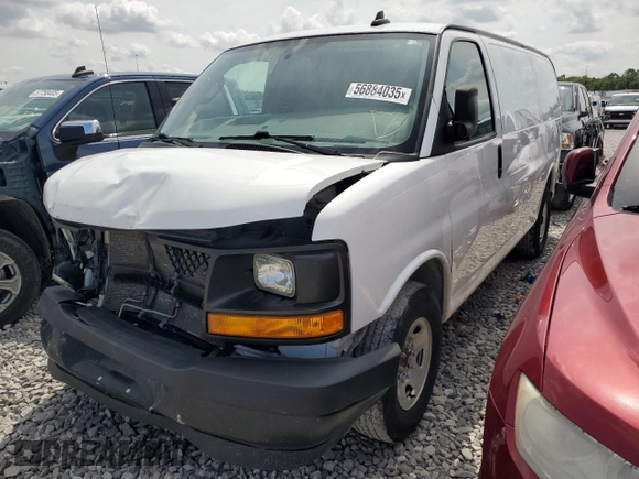 2017 Chevrolet Express Cargo z VIN 1GCWGAFG0H1321543, wystawiony jako Copart lot #56884035 z przebiegiem 125 311 mil mil oraz Szkoda całkowita • Salvage title. Historia ofert i sprzedaży dostępna na DreamBid. Obrazek 1.