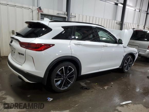 2023 Infiniti QX50 Sport with VIN 3PCAJ5FB2PF116724, listed as a Copart auction lot 88275485 with Not Provided miles and Salvage Title. Bid and sale history available at DreamBid. Image 3.