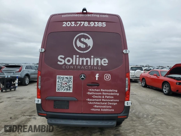 2024 Mercedes-Benz Sprinter Cargo with VIN W1W4NBHY3RT167719, listed as a Copart auction lot 45290775 with 2,544 mi miles and Salvage Title. Bid and sale history available at carsss.com. Image 6.