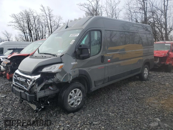 2024 Ram ProMaster Cargo Tradesman with VIN 3C6LRVDG3RE102914, listed as a Copart auction lot 50355075 with 16,328 mi miles and Salvage Title. Bid and sale history available at DreamBid. Image 1.