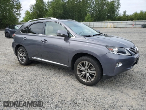 2013 Lexus RX 450h with VIN JTJBC1BA3D2437218, listed as a Copart auction lot 61054025 with 114,662 mi miles and Salvage title. Bid and sale history available at DreamBid. Image 4.