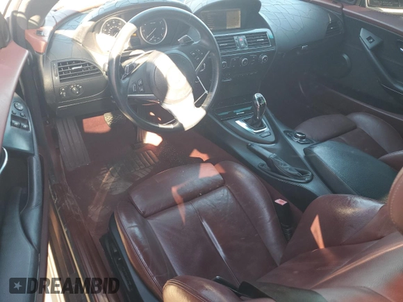 2010 BMW 6 Series 650i with VIN WBAEA5C52ACV92831, listed as a Copart auction lot 73397574 with 111,104 mi miles and Salvage Title. Bid and sale history available at carsss.com. Image 8.
