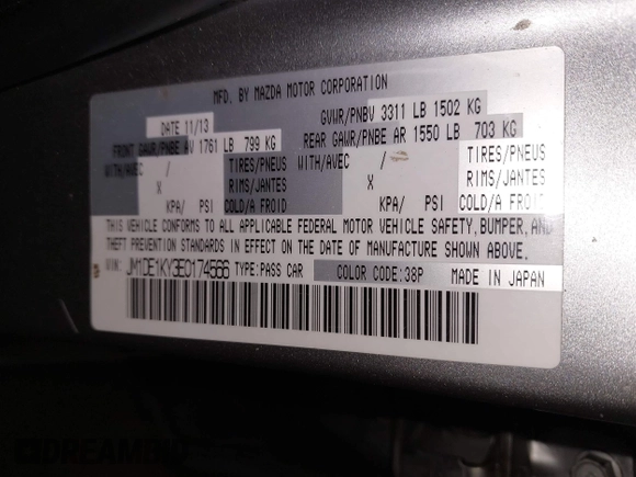 2014 Mazda 2 Sport with VIN JM1DE1KY3E0174566, listed as a IAAI auction lot 41973075 with 126,772 mi miles. Bid and sale history available at carsss.com. Image 9.