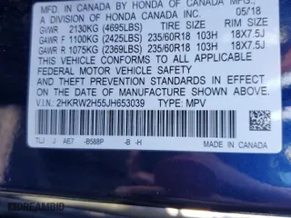 2018 Honda CR-V EX with VIN 2HKRW2H55JH653039, listed as a Copart auction lot 47787975 with 193,048 mi miles and Salvage Title. Bid and sale history available at carsss.com. Image 15.