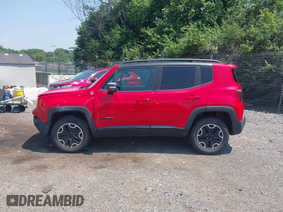 2016 Jeep Renegade Trailhawk with VIN ZACCJBCT0GPD21696, listed as a IAAI auction lot 42651973 with 91,106 mi miles and . Bid and sale history available at DreamBid. Image 15.