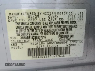 2009 Nissan Sentra FE+ with VIN 3N1AB61E29L637616, listed as a Copart auction lot 50890955 with Not Provided miles and Salvage Title. Bid and sale history available at DreamBid. Image 14.