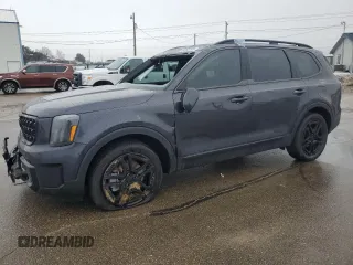 2025 Kia Telluride EX X-Line z VIN 5XYP3DGC7SG591020, wystawiony jako Copart lot #44863195 z przebiegiem 1 721 mil mil oraz Szkoda całkowita • Salvage title. Historia ofert i sprzedaży dostępna na DreamBid. Obrazek 1.