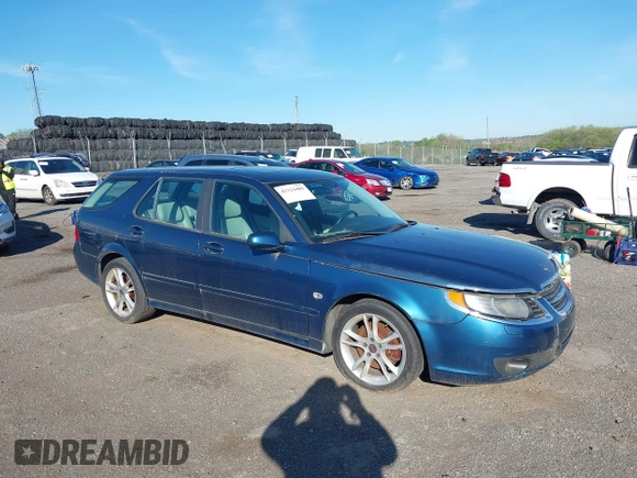 2007 Saab 9-5 with VIN YS3ED59G373520492, listed as a IAAI auction lot 42124489 with 163,624 mi miles. Bid and sale history available at carsss.com. Image 1.