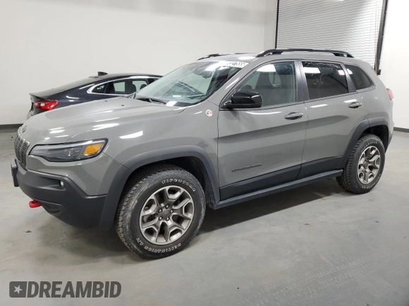 2022 Jeep Cherokee Trailhawk with VIN 1C4PJMBXXND556183, listed as a Copart auction lot 49327555 with 45,947 mi miles and Clean Title. Bid and sale history available at carsss.com. Image 1.