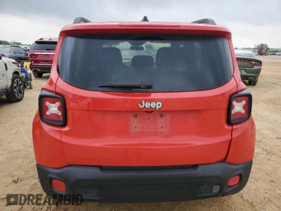 2017 Jeep Renegade Sport with VIN ZACCJAAB4HPF66247, listed as a Copart auction lot 54587595 with 142,264 mi miles and Salvage title. Bid and sale history available at DreamBid. Image 6.