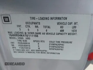 2001 Buick LeSabre Limited z VIN 1G4HR54K41U111156, wystawiony jako IAAI lot #42370625 z przebiegiem 216 032 mil mil oraz . Historia ofert i sprzedaży dostępna na DreamBid. Obrazek 9.