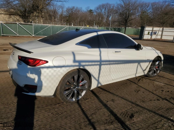 2017 Infiniti Q60 Red Sport 400 with VIN JN1FV7EL9HM702204, listed as a Copart auction lot 47021645 with 0 mi miles and Salvage Title. Bid and sale history available at carsss.com. Image 3.