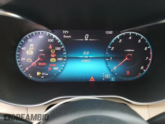 2021 Mercedes-Benz C 300 with VIN W1KWF8DB5MR645091, listed as a Copart auction lot 45657135 with 65,842 mi miles and Salvage Title. Bid and sale history available at carsss.com. Image 9.