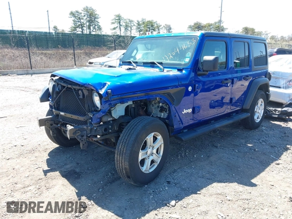 2019 Jeep Wrangler Unlimited Sport Altitude with VIN 1C4HJXDG6KW639189, listed as a IAAI auction lot 42044653 with 79,250 mi miles and . Bid and sale history available at DreamBid. Image 2.