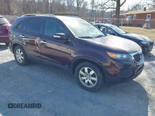 2012 Kia Sorento LX with VIN 5XYKTDA22CG286925, listed as a IAAI auction lot 41766103 with 163,522 mi miles. Bid and sale history available at carsss.com. Image 1.