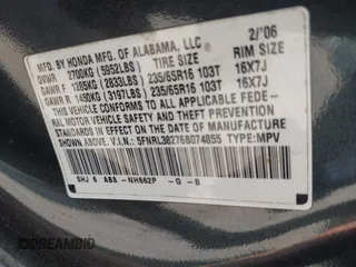 2006 Honda Odyssey LX with VIN 5FNRL38276B074855, listed as a IAAI auction lot 41914975 with 245,881 mi miles. Bid and sale history available at carsss.com. Image 9.