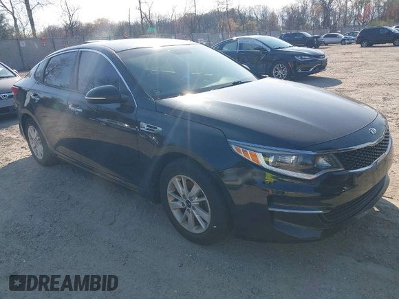 2016 Kia Optima LX with VIN 5XXGT4L36GG105637, listed as a IAAI auction lot 42013800 with 111,836 mi miles. Bid and sale history available at carsss.com. Image 1.