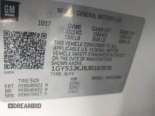 2018 Cadillac Escalade ESV Premium Luxury z VIN 1GYS3JKJ9JR167878, wystawiony jako IAAI lot #41739565 z przebiegiem 158 230 mil mil oraz . Historia ofert i sprzedaży dostępna na DreamBid. Obrazek 9.