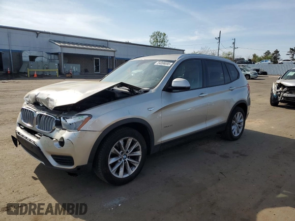 2015 BMW X3 xDrive28i with VIN 5UXWX9C50F0D46867, listed as a Copart auction lot 54896695 with 139,798 mi miles and Salvage Title. Bid and sale history available at DreamBid. Image 1.