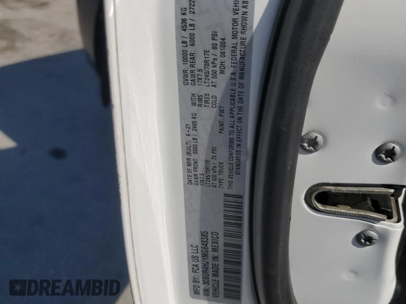 2021 Ram 2500 Tradesman with VIN 3C6UR4HJ1MG648385, listed as a Copart auction lot 53732235 with 63,059 mi miles and Non repairable. Bid and sale history available at DreamBid. Image 12.