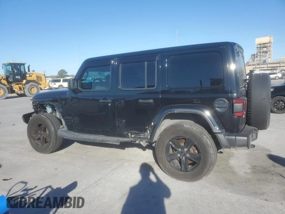 2021 Jeep Wrangler Unlimited Sahara Altitude with VIN 1C4HJXEN3MW659058, listed as a Copart auction lot 48786955 with 88,618 mi miles and Salvage title. Bid and sale history available at DreamBid. Image 2.