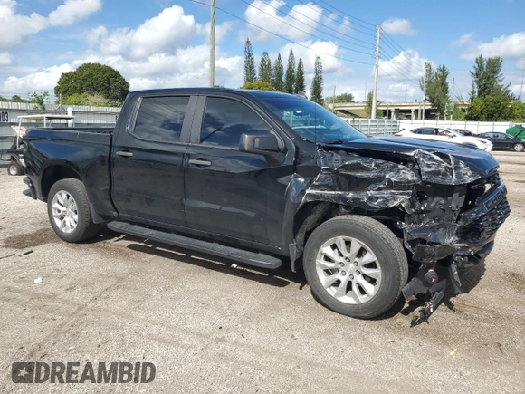 2019 Chevrolet Silverado 1500 Custom with VIN 1GCPWBEF4KZ244447, listed as a Copart auction lot 80223094 with 49,545 mi miles and Salvage Title. Bid and sale history available at carsss.com. Image 4.