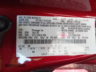 2017 Ford Focus SE с VIN 1FADP3F28HL222826, выставлен на аукционе IAAI как лот 42022400 с пробегом 44 731 миль миль и . История ставок и продаж доступна на DreamBid. Изображение 9.