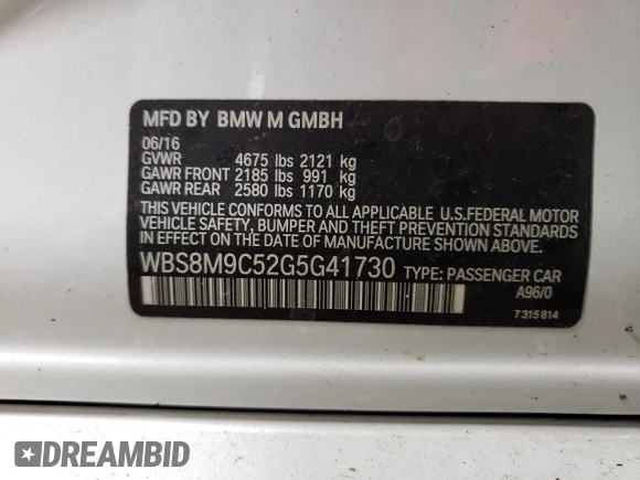 2016 BMW M3 with VIN WBS8M9C52G5G41730, listed as a Copart auction lot 70216603 with 147,834 mi miles. Bid and sale history available at carsss.com. Image 12.