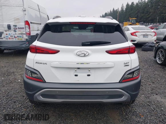 2022 Hyundai Kona Limited with VIN KM8K5CA3XNU811739, listed as a IAAI auction lot 41271588 with 50,007 mi miles and . Bid and sale history available at DreamBid. Image 17.