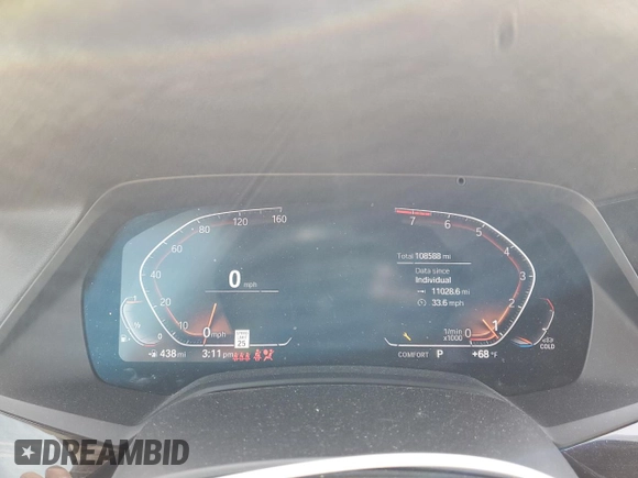 2019 BMW X5 xDrive40i with VIN 5UXCR6C57KLL34538, listed as a Copart auction lot 50252445 with 108,588 mi miles and Salvage Title. Bid and sale history available at carsss.com. Image 9.