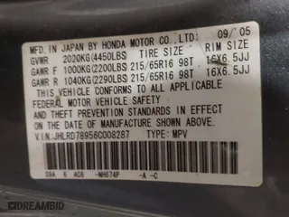 2006 Honda CR-V EX SE with VIN JHLRD78956C008287, listed as a IAAI auction lot 41765006 with 125,443 mi miles. Bid and sale history available at carsss.com. Image 9.